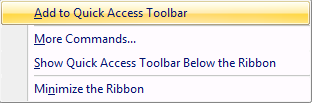 图3.20  Add Command to Quick Access Toolbar (向快捷工具栏中添加命令)